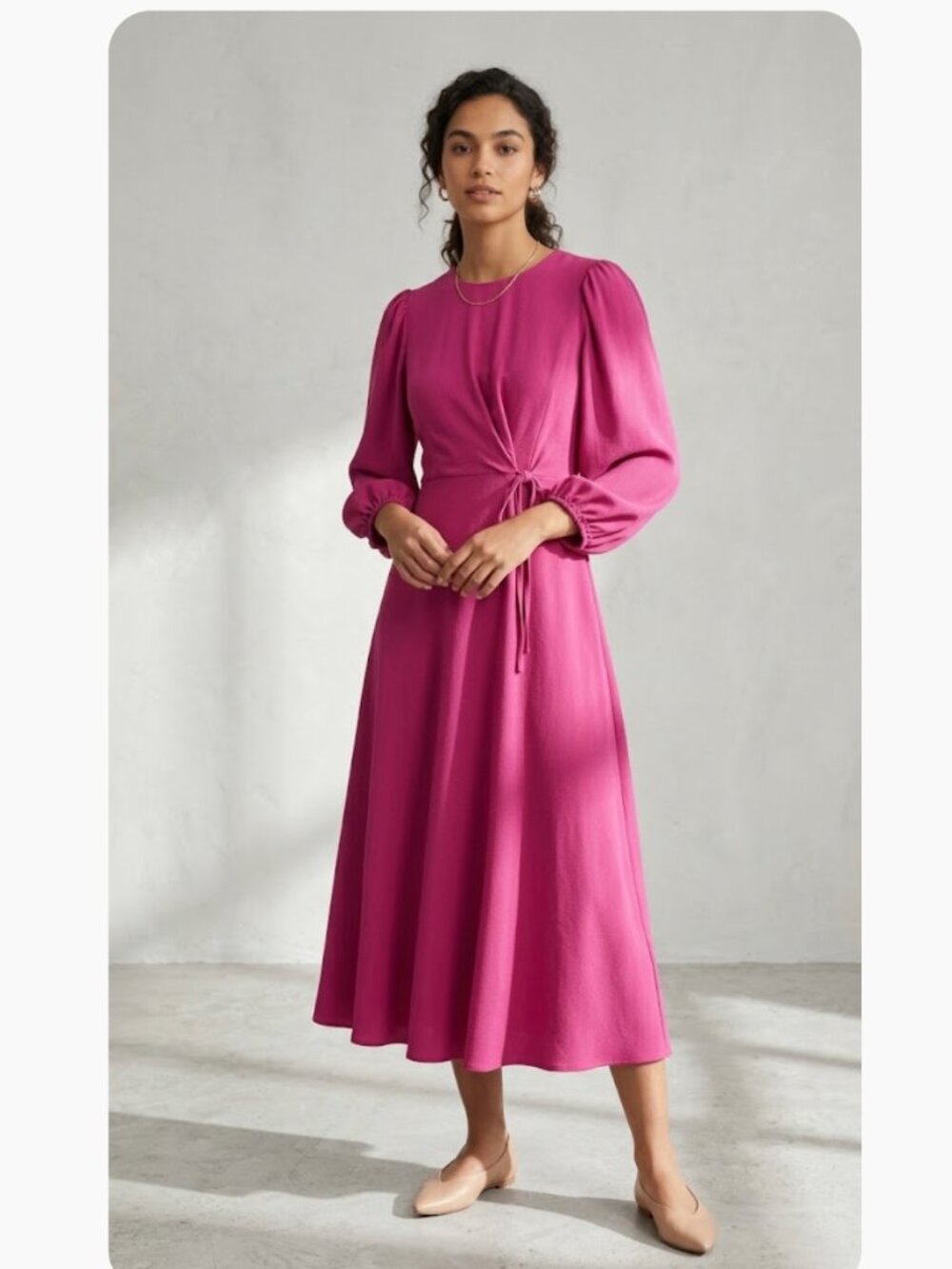 NWT $158 Cabi Delight Midi Dress #6578 Fuchsia Cut Out